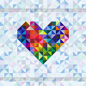 Greeting card with heart symbol - vector clipart