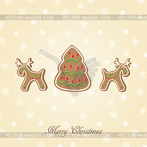 Candy Christmas card. Vector illustration - vector image