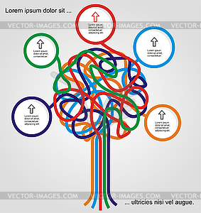 Concept of colorful tree for different business - vector clipart