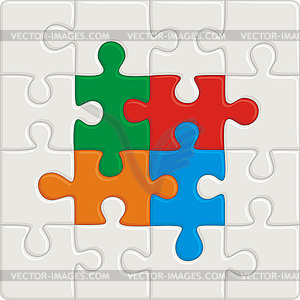 Many-colored puzzle pattern (removable pieces). - vector image