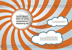 Sun and clouds background with place for your - royalty-free vector image