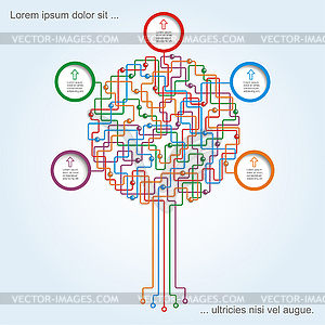 Circuit board tree pattern with place for your text - vector clip art