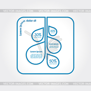Эко синие капли инфографики шаблон - цветной векторный клипарт