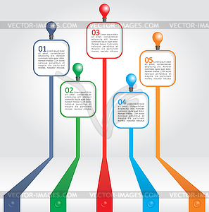 Creative light bulb abstract charts and graphs - vector clip art