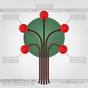 Абстрактный дерево с пространством для текста - иллюстрация в векторном формате