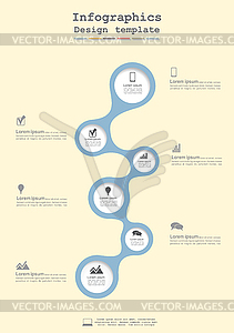 Retro infographics with elements and icons - vector image