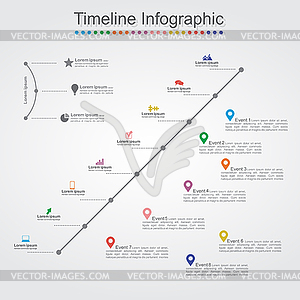 Timeline Infographic template with icons - vector image