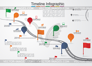 Timeline Infographic template with icons - vector clipart