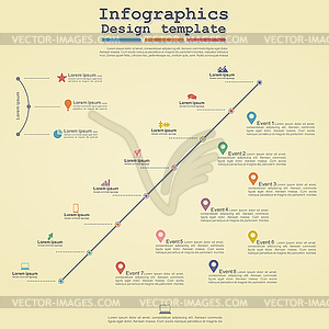 Timeline Infographic template with icons - vector image