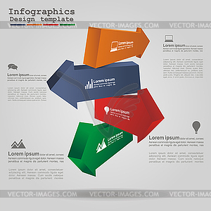 Modern arrow infographics element layout - vector clip art