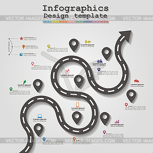 Road infographic timeline element layout - vector clipart