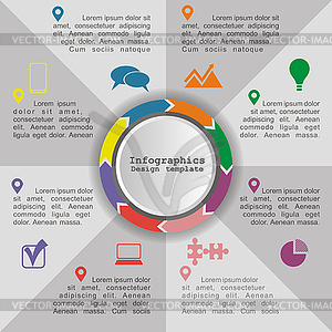 Circle infographic timeline element layout - vector image