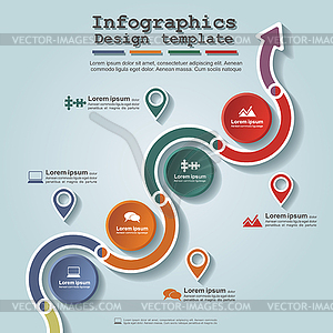 Road infographic timeline element layout - vector image