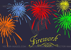 Abstract festive fireworks background - vector clipart