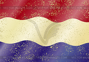 Dutch grunge flag. Grunge effect can be cleaned - stock vector clipart