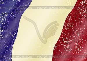 French grunge flag. Grunge effect can be cleaned - vector clipart