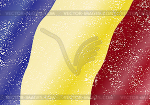 Romanian grunge flag. Grunge effect can be cleaned - vector image