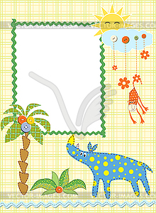 Baby frame or card. Vector illustration - vector clipart