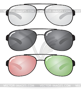 Набор очков и солнцезащитных очков - векторное графическое изображение