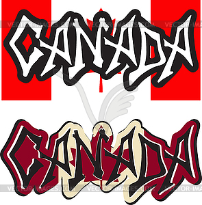 Canada word graffiti different style - vector clip art