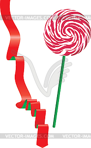 Lollipop and ribbon - stock vector clipart