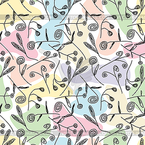 Abstract floral seamless pattern - vector clipart