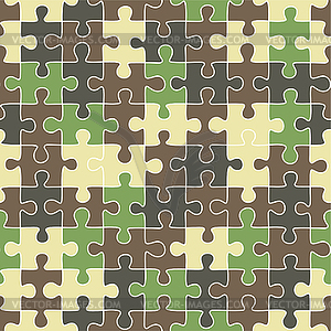 Puzzle camouflage seamless pattern - royalty-free vector clipart