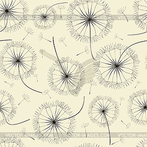 Dandelion seamless pattern. Vector illustration - vector image