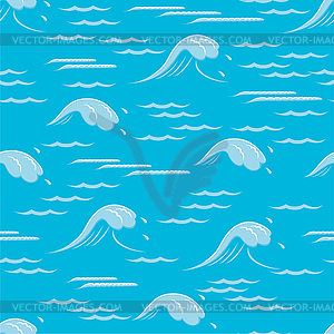 Seamless pattern with waves. Vector illustration - vector clip art