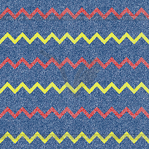 Zig-zag jeans background. Seamless pattern. Vector - vector clipart