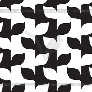 Seamless leaves in black and white pattern - royalty-free vector clipart