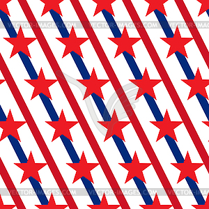 American stars and stripes seamless pattern - vector clip art