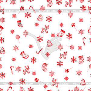 Retro Seamless Christmas Pattern - vector clipart