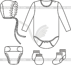 Set of child wear - royalty-free vector clipart