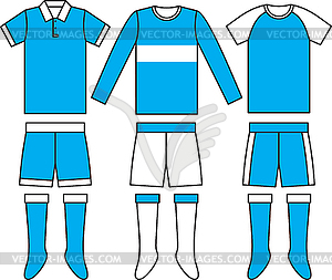 Different football Soccer uniforms - vector clipart