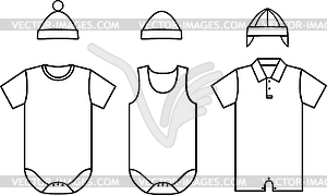 Set of child baby wear - vector clip art