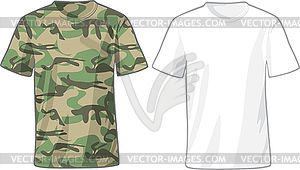 Men`s White and Military Shirts template - vector clipart / vector image