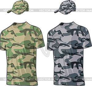 Military Shirts and caps templates - vector clipart