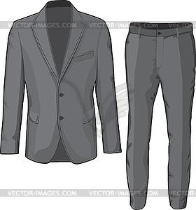 Male clothing suit coat and pants - vector clip art