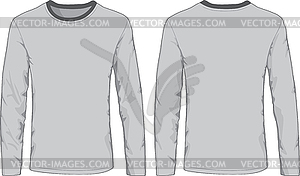 Men`s shirts template. Front and back views - vector clipart