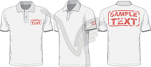 Front, back and side views of polo-shirt - vector image