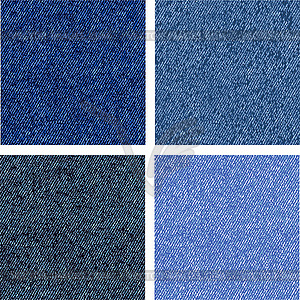 Four different versions of the jeans texture. Vector - vector image