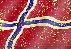 Norwegian grunge flag. Grunge effect can be - vector image