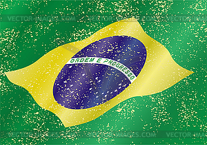 Brazilian grunge flag. Grunge effect can be - vector clipart