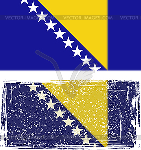 Bosnia and Herzegovina grunge flag. Vector - vector clip art