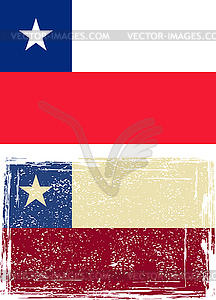 Chilean grunge flag - vector clip art