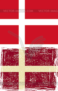 Danish grunge flag.  - vector clipart / vector image