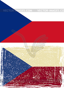 Czech grunge flag. - vector image