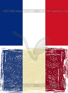 French grunge flag - vector clip art