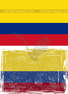 Colombian grunge flag - vector clip art